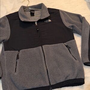The North Face Boy’s Gray Fleece Jacket with Black Panels